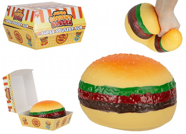 SQUISY FAST FOOD Jumbo Squishy Burger 12cm In espo da 18pz…x18…x36
